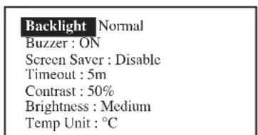Acson WCCH0703 - Menu de Ajustes - 2