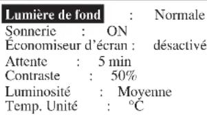 Acson WCCH0703 - Options du Panneau - 1