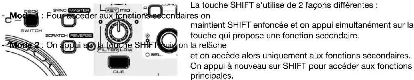 Audiophony DJazz Pro - - Comportement de la touche SHIFT (gauche et droite) - 1