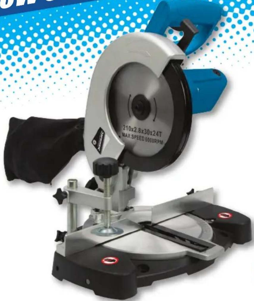 SILVERLINE 262705 - SILVERLINEC® 1400W Compound Mitre Saw 210mm - 1