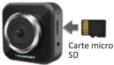 BLAUPUNKT DVR 5.0 Full HD WiFi - Insertion d'une carte micro SD - 1
