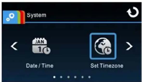 System Date / Time Set Timezone