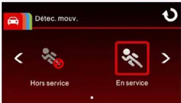 Détec. mouv. Hors service En service