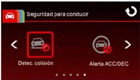 Seguridad para conducir Detec. colisión Alerta ACC/DEC