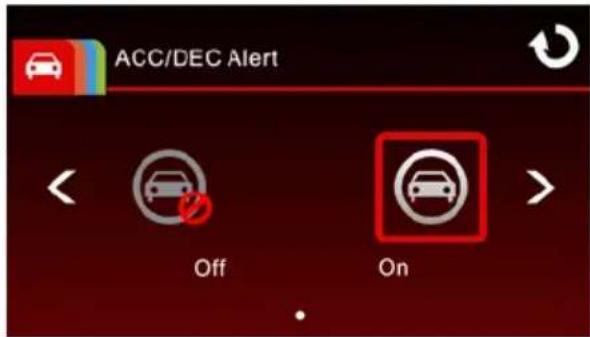 ACC/DEC Alert Off On
