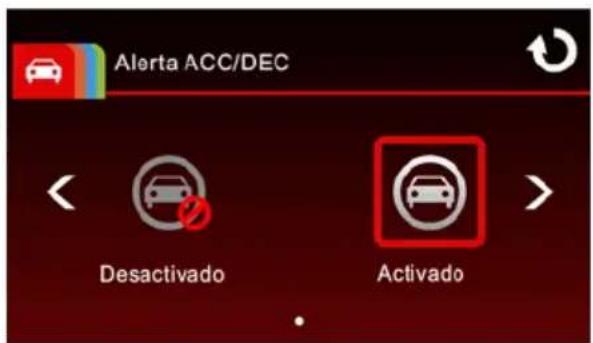 Alerta ACC/DEC Desactivado Activado