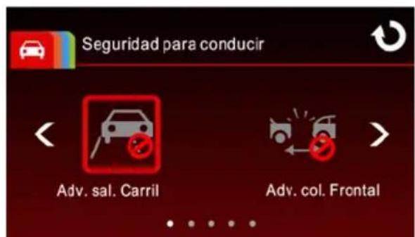 Seguridad para conducir Adv. sal. Carril Adv. col. Frontal