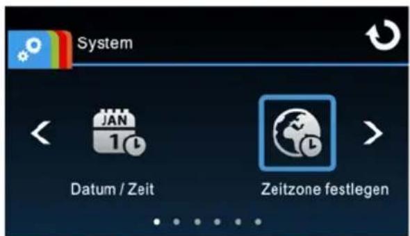 System Datum / Zeit Zeitzone festlegen