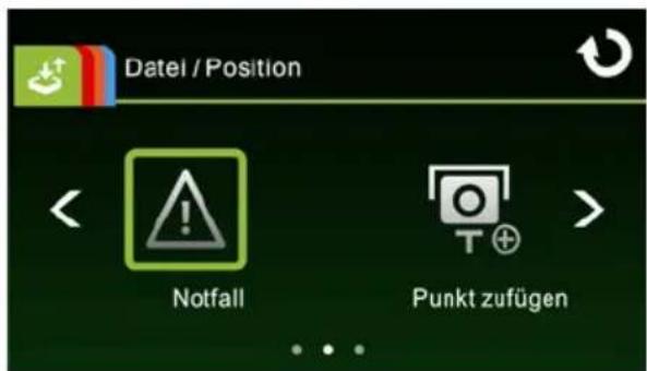 Datei / Position Notfall Punkt zufügen