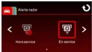 Alerte radar Hors service En service