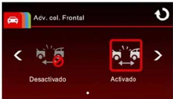 Adv. col. Frontal Desactivado Activado