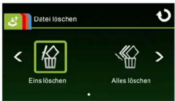 Datei löschen Eins löschen Alles löschen