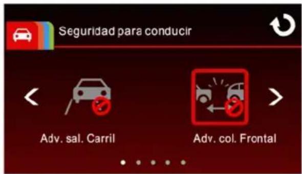 Seguridad para conducir Adv. sal. Carril Adv. col. Frontal