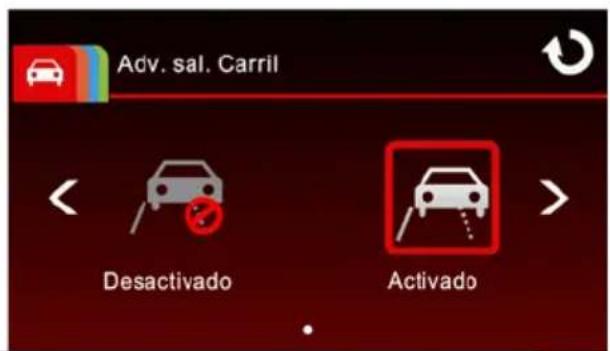 Adv. sal. Carril Desactivado Activado