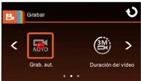 Grabar AUTO Grab. aut. 3M Duración del vídeo