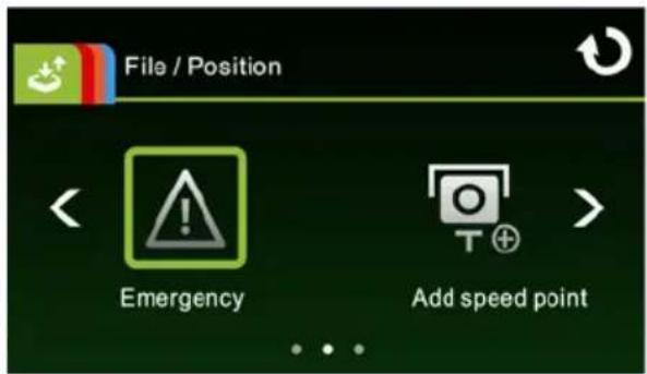 File / Position Emergency Add speed point