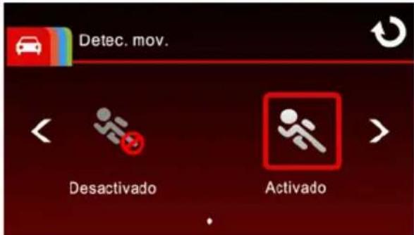 Detec. mov. Desactivado Activado