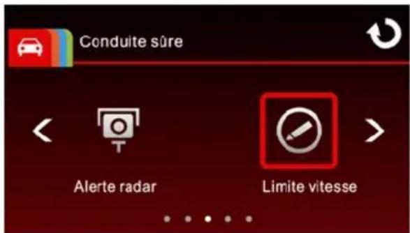 Conduite sûre Alerte radar Limite vitesse