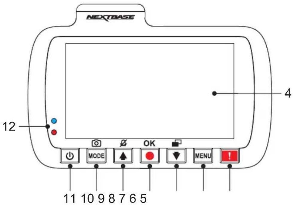 NEXT BASE InCar Cam 212 Lite - Caméra - pièces et commandes (suite) - 1