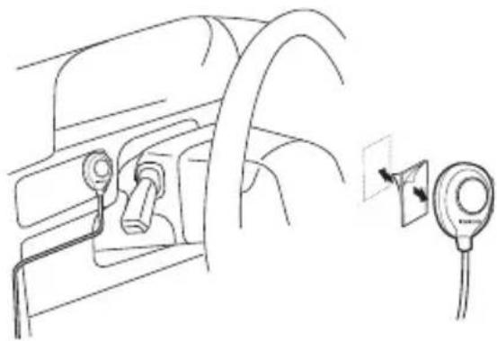 KENWOOD CMOS220 - Attach double-side adhesive tape on the bottom of the switch unit and then attach it in an easy-to-operate position, for example near the dashboard on the driver seat side. - 1