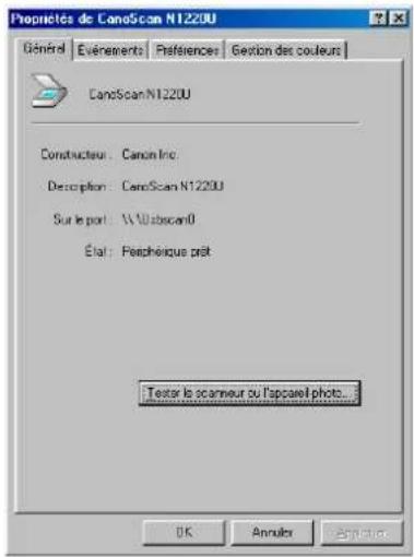 CANON CanoScan N650U - Réglages généraux - 1