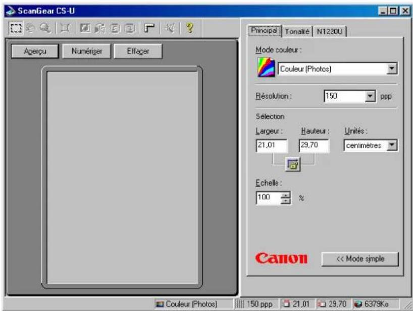 CANON CanoScan N1220U - Numérisation en Mode avancé - 2
