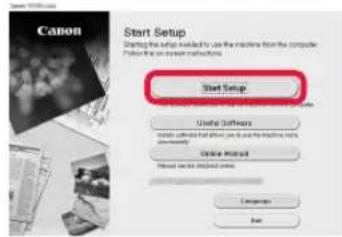 CANON Pixma TS8150 - Klikk pà Start oppsett (Start Setup). - 1
