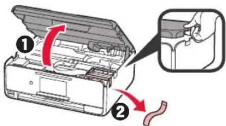 CANON Pixma TS8150 - Rimozione del materiale di imballaggio / Accensione della stampante - 2