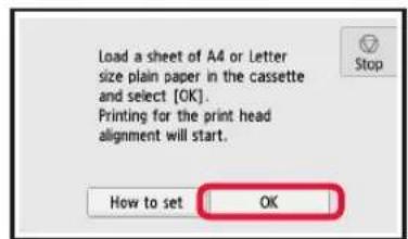 CANON Pixma TS8150 - Ilægning af papir/justering af printhoved - 2