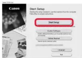 CANON Pixma TS8150 - Click Start Setup. - 1