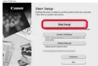 CANON Pixma TS8150 - Clique em Iniciar configuração (Start Setup). - 1