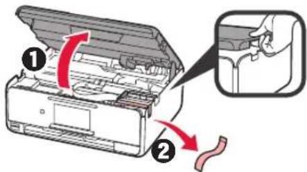 CANON Pixma TS8152 - Removendo os materiais de embalagem/ligando a impressora - 2