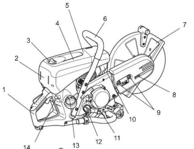 MAKITA EK7651H - Naam en plaats van de onderdelen - 1