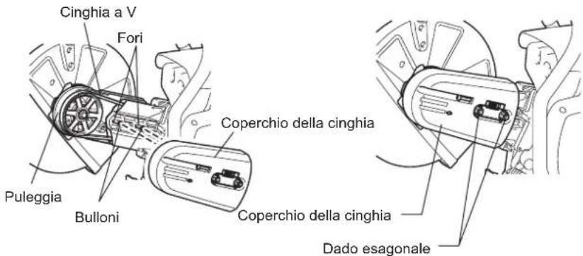 Cinghia a V Fori Puleggia Bulloni Coperchio della cinghia Coperchio della cinghia Dado esagonale