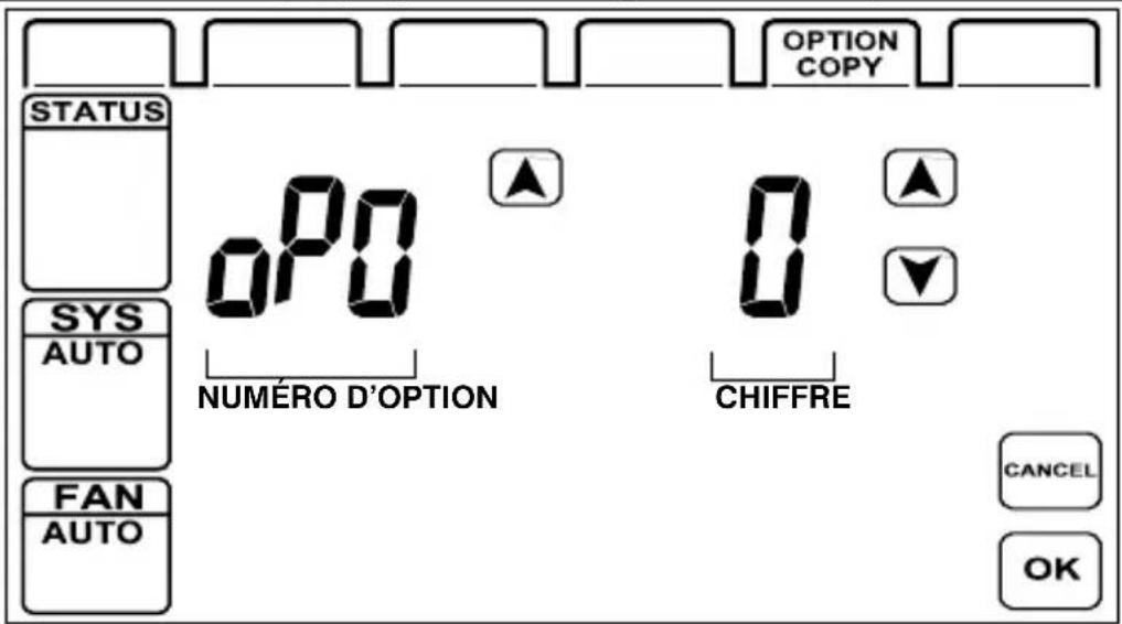 UPM THM701 - Réglages en OPTION (appuyez sur l'onglet OPTION pendant 3 secondes.) - 1