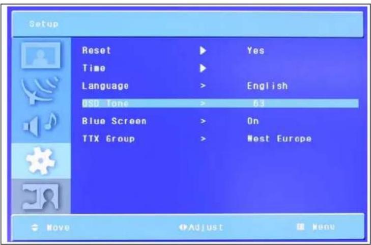 GERICOM GTW3208 - Tonalité de l'affichage du menu à l'écran - 1