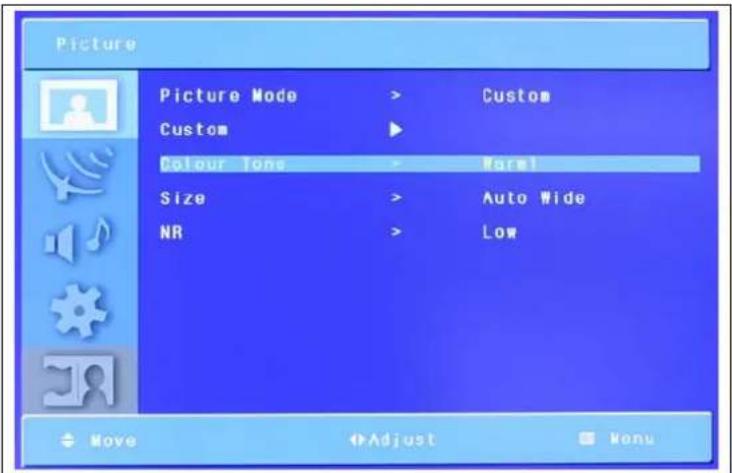 GERICOM GTW3208 - Tonalité de la couleur Votre écran Plasma/LCD a 5 températures d'écran (réglages de la couleur). - 2