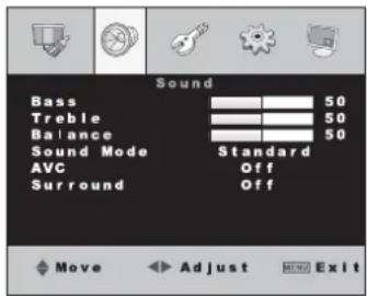 Monacor TFT1900LED - Menu page 2: Audio settings - 1