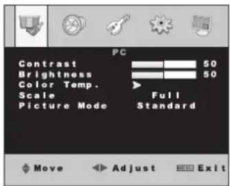 Monacor TFT1900LED - Pagina 1 del menù: Impostazioni dell'immagine - 2