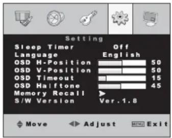 Monacor TFT1900LED - Menüseite 4: Grundeinstellungen - 1
