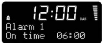 12:00 Alarm 1 On time 06:00