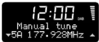 12:00 DAB Manual tune 5A 177.928MHz