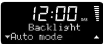 12:00 DAB Backlight Auto mode