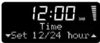 12:00 DAB Time Set 12/24 hour
