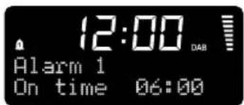 12:00 Alarm 1 On time 06:00