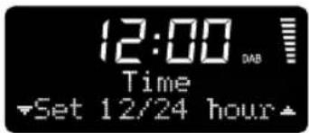 12:00 DAB Time Set 12/24 hour