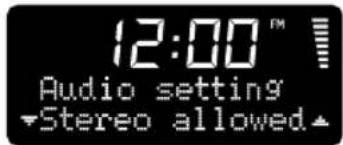 12:00™ Audio setting ▼Stereo allowed▲
