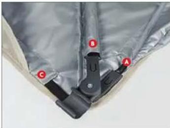 UPPAbaby Vista - RIMOZIONE DEI TESSUTI DALLA CAPOTTINA - 1