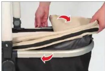UPPAbaby Vista - RIMOZIONE DEL TESSUTO DELLA NAVICELLA - 4
