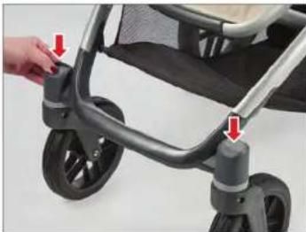 UPPAbaby Vista - RÉGLAGE DU SYSTÈME PIVOTANT ET DE BLOCAGE - 1